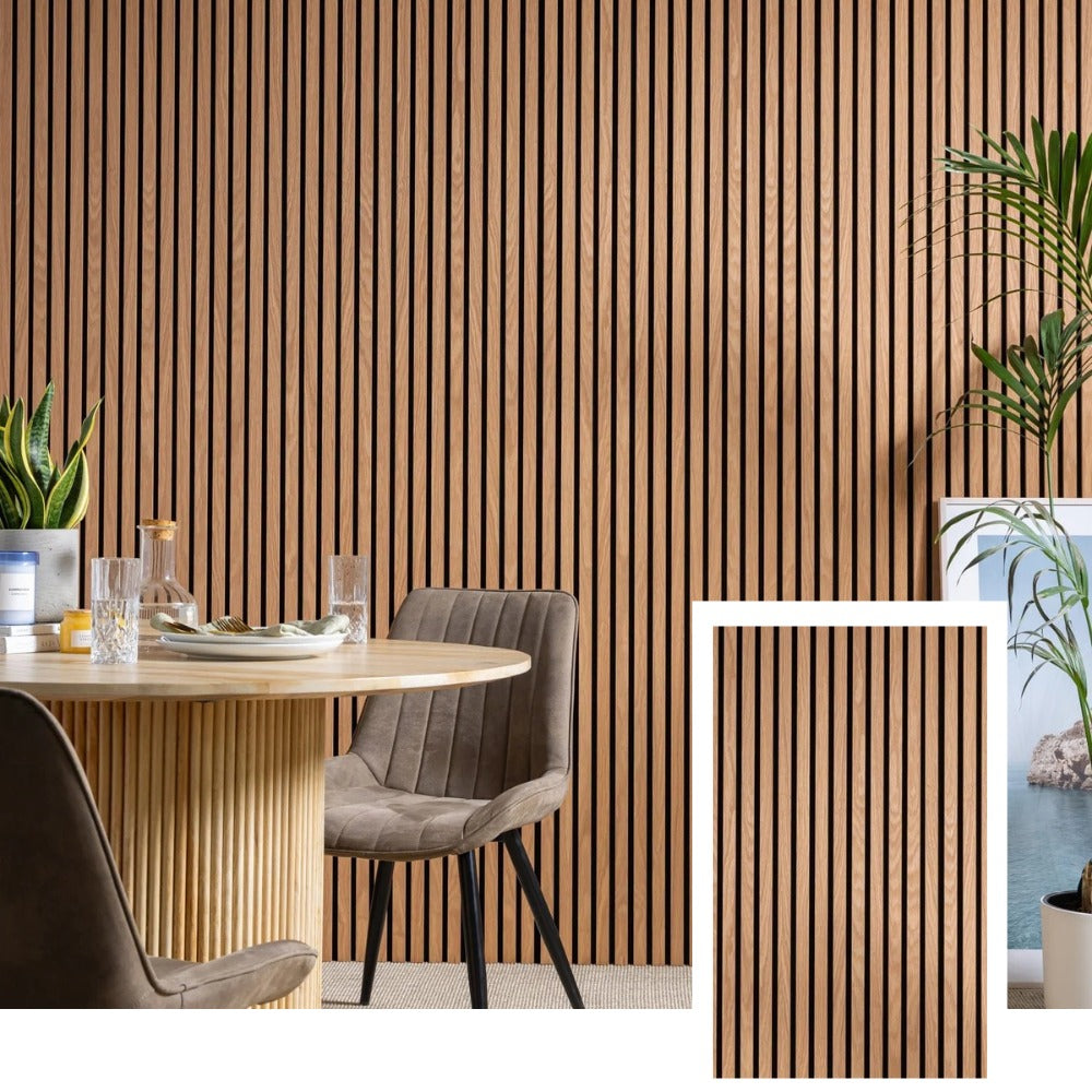 OakWave™ Premium Acoustic Slat Panel — Natural Oak (2.7 × 1.10 m)